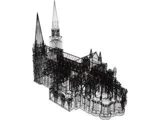 Cathedral Chartres 3D Model preview