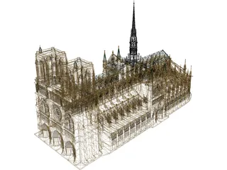 Cathedral Notre Dame 3D Model preview