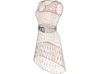 Woman Dress 3D Model preview
