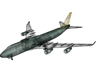 Boeing 747-400 3D Model preview