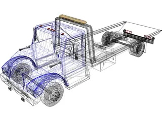 Wrecker Flatbed 3D Model preview