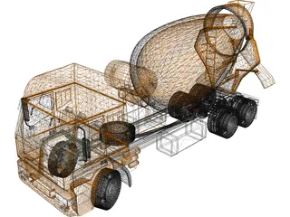 Euro Cement Mixer 3D Model preview