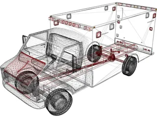 Ambulance Classic 3D Model preview