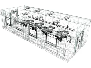 Hospital Ward 3D Model preview