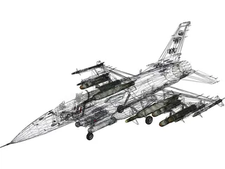 F-16C USAF 3D Model preview