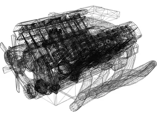 V8 5.0 Litre Engine 3D Model preview