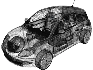 Lancia Ypsilon (2003) 3D Model preview