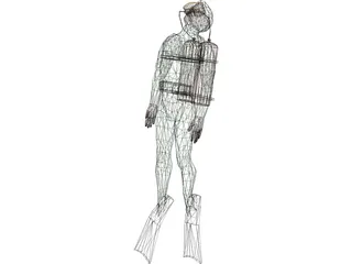 Scuba Diver 3D Model preview