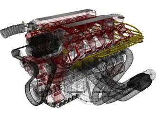 Dodge Viper V10 Engine 3D Model preview
