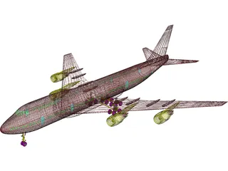 Boeing 747-200 3D Model preview