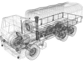 Kamaz Russian Army Truck 3D Model preview