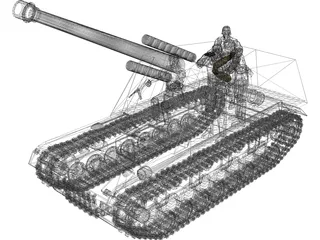 Sd.KfZ 165 Hummel Mobile Artillery 3D Model preview