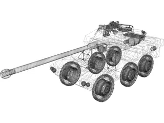 ERC-90 Recon Tank 3D Model preview