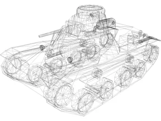 Type 95 Ha-Go Light Tank 3D Model preview