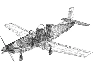 North American T-6 Texan II 3D Model preview