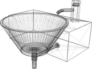Modern Bathroom Hand Basin - Arke540 and Tap (Faucet) 3D Model preview