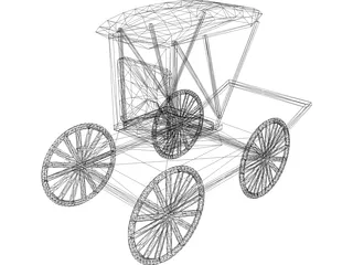 Buggy Horse Drawn 3D Model preview