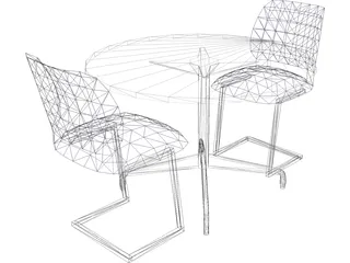 Table with Chairs 3D Model preview