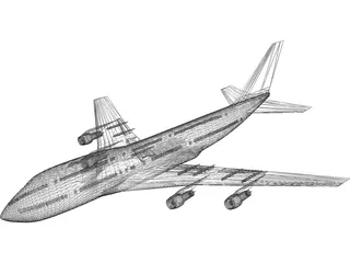 Boeing 747-200 3D Model preview