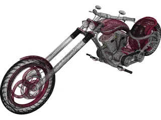 Custom Chopper 3D Model preview