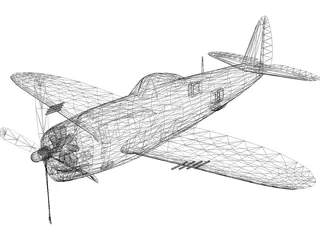 Republic P-47D Thunderbolt 3D Model preview