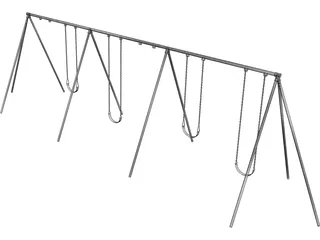 Playground Swing Set 3D Model preview