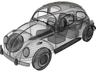 Volkswagen Beetle (1963) 3D Model preview