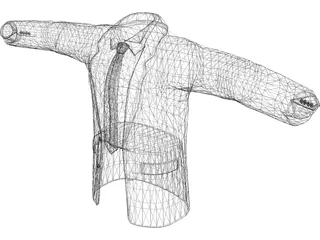 Shirt Tie and Suitcoat 3D Model preview