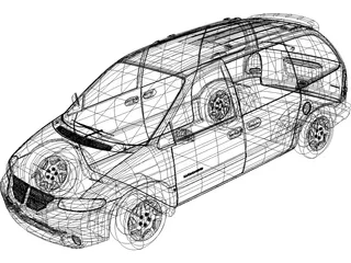 Dodge Caravan Sport (2000) 3D Model preview