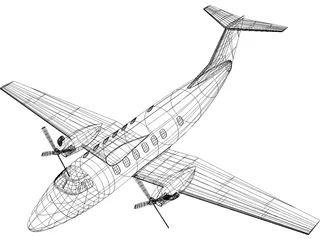 Beechcraft Super King Air 200 3D Model preview