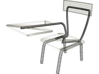 Student Desk 3D Model preview