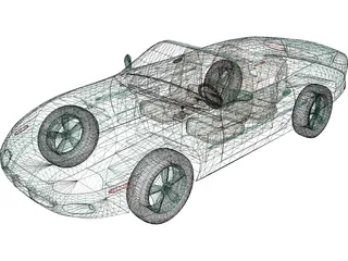 Jaguar XK8 Convertible (2000) 3D Model preview