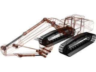 Excavator 3D Model preview
