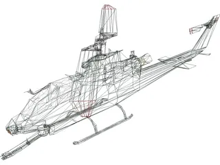 Bell AH-1 Cobra 3D Model preview