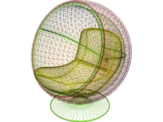 Egg Chair 3D Model preview