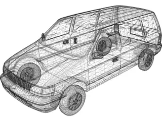 Plymouth Voyager (1995) 3D Model preview