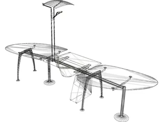 Super Office Desk 3D Model preview