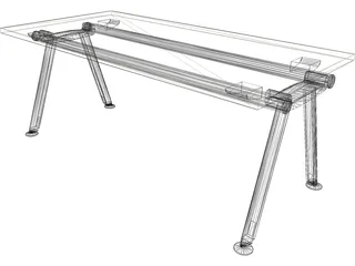 Office Table 3D Model preview