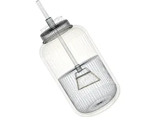 Paste Jar with Brush 3D Model preview
