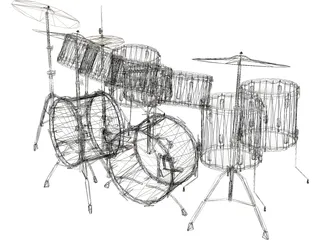Ludwig 14Pc Drum Kit 3D Model preview