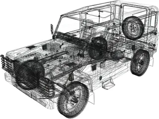 Land Rover Defender 90 3D Model preview