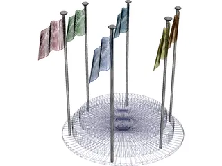 Flags 3D Model preview