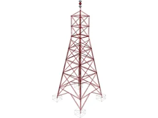 Radio Transmission Tower 3D Model preview