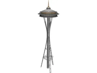 Seattle Space Needle Tower 3D Model preview