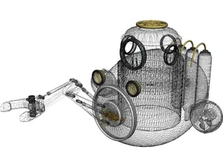 Submarine Sub Fantasy 3D Model preview