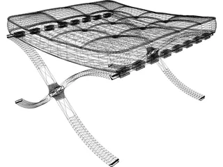 Mies van der Rohe-Barcelona Stool 3D Model preview