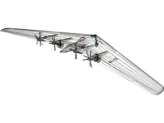 Northrop XB-35 Flying Wing 3D Model preview