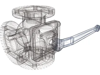 3-Way Valve 3D Model preview