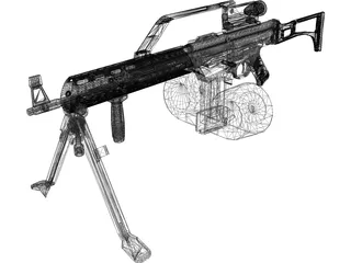 Stg44 modified SAW 3D Model preview