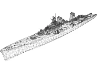 Battle Ship 3D Model preview